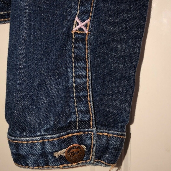 GAP Girls 1969 Crop Denim Blue Jean Jacket XXL 14 - Picture 5 of 6